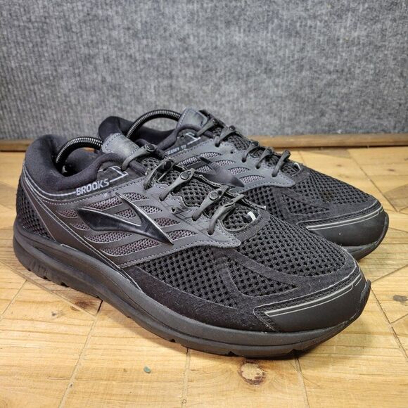 Brooks Addiction 13 Mens Size 12D Medium Black Running Shoes Mesh Uppers‎